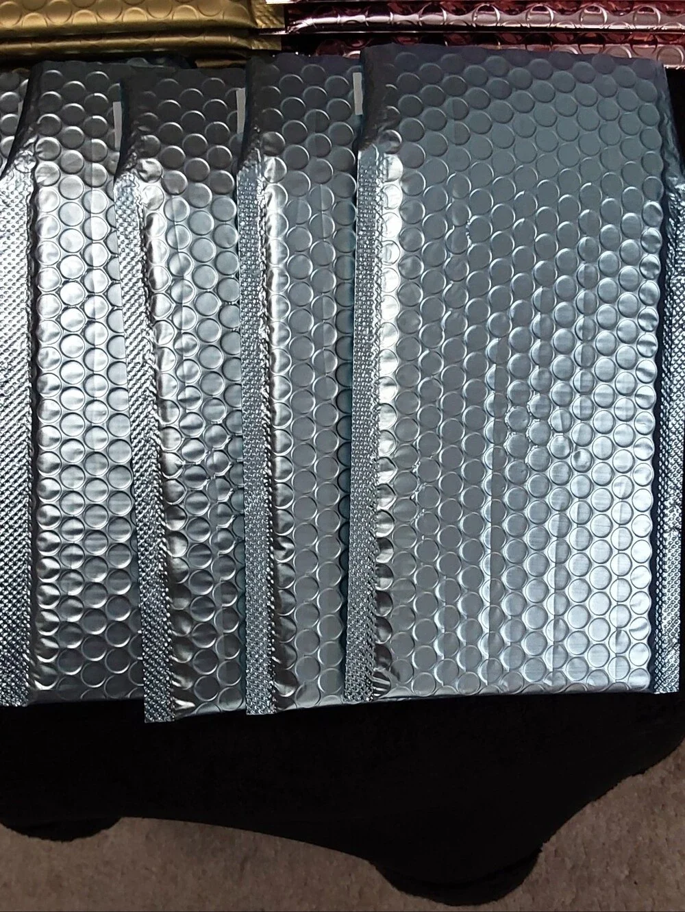 15ct. Metallic Bubble Mailer Set - Gold, Rose Gold, Ice Blue 4x8,6.5x10 And 7x10